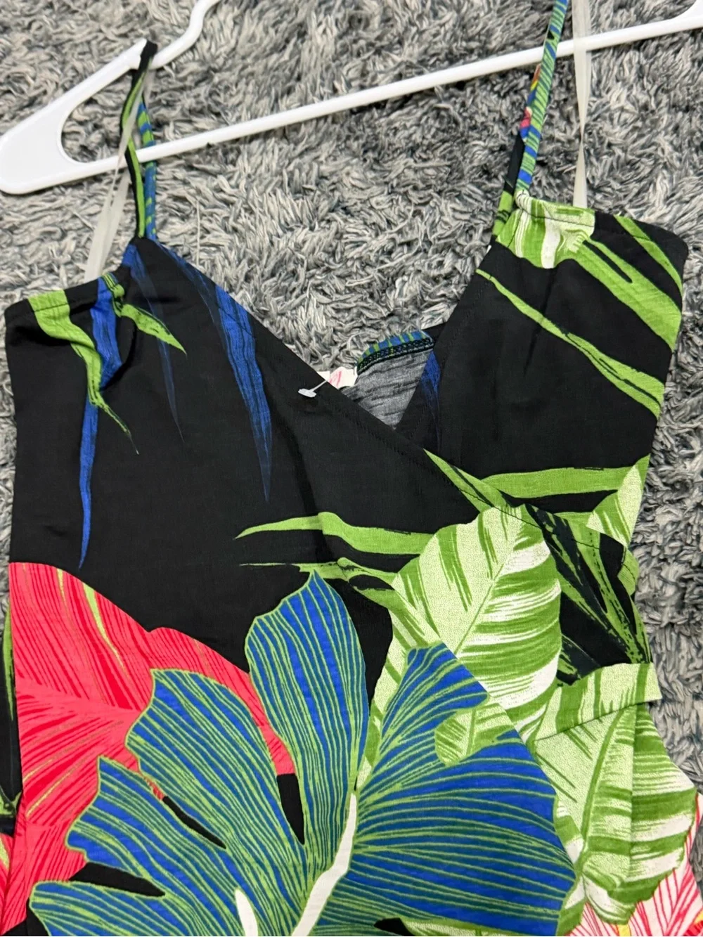 ☀️ a'gaci NWOT - Black Multi Tropical Slip Dress - Picture 3 of 6